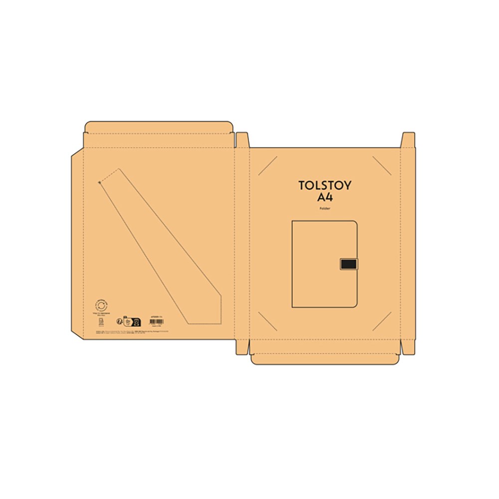 Tolstoy A4 Folder rPET. 64 FSC® sheet notepad and rPU closure - Royal blue