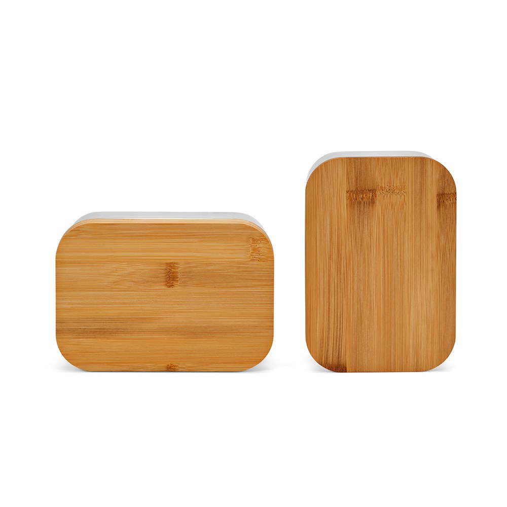 Vermeer Lunchbox rSS 1480ml with Bamboo lid and cutlery - Silver