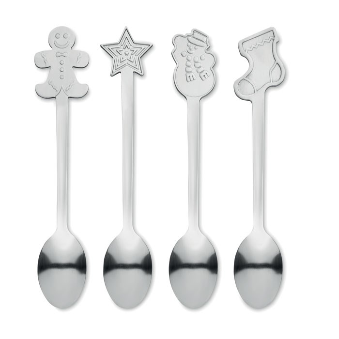 CHIP SET - Set of 4 Christmas tea spoon