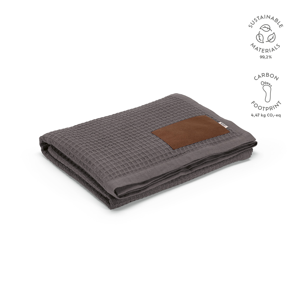 Giotto Blanket rCotton 200 gsm. Customisable Patch - Dark grey