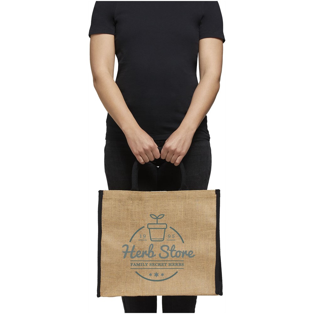 Harry coloured edge jute tote bag 25L