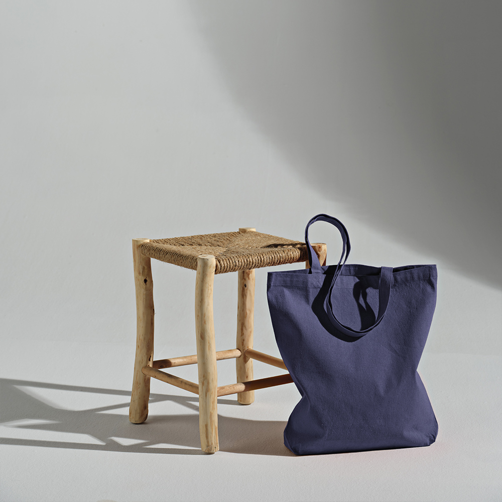 Annapurna Shopping Bag rCotton 180gsm. 65cm handles and Gusset - Navy Blue