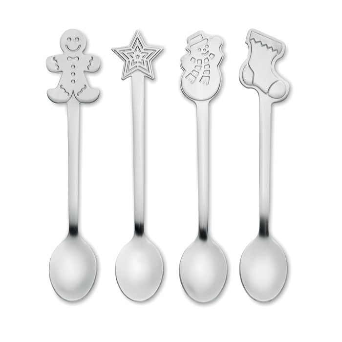 CHIP SET - Set of 4 Christmas tea spoon