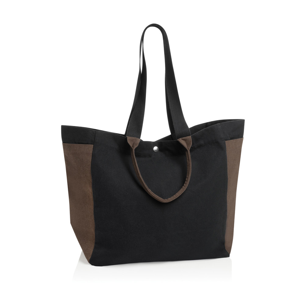 BEAU AWARE™ 400gsm recycled canvas all-round shopper - black (± PMS Black)