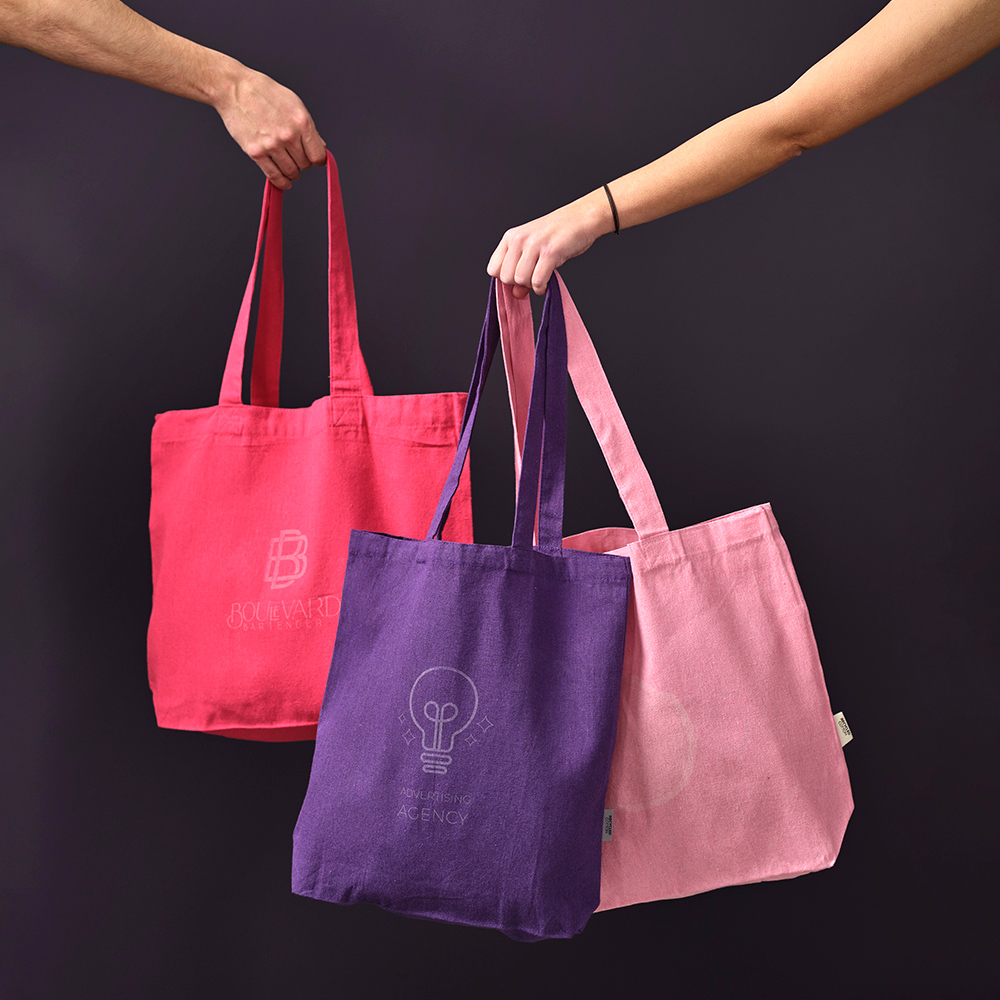 Annapurna Shopping Bag rCotton 180gsm. 65cm handles and Gusset - Purple