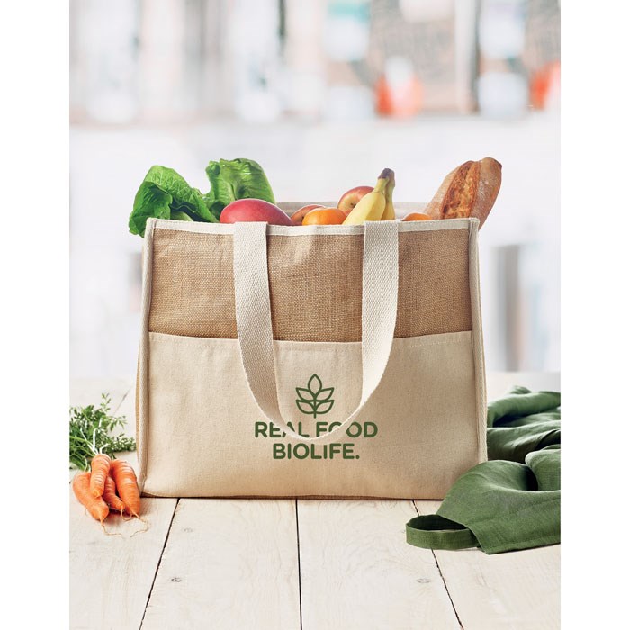CAMPO DE GELI - Jute and canvas cooler bag